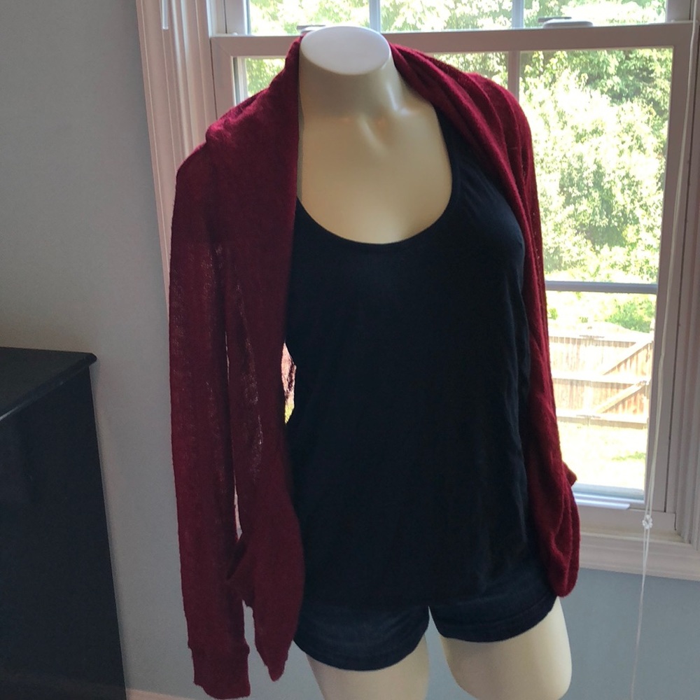 Forever21 SMALL burgundy cardigan